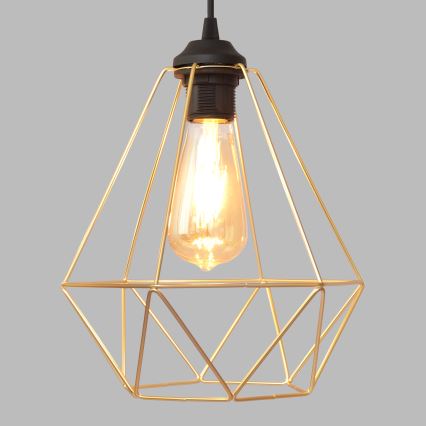 Csillár zsinóron KARO 1xE27/15W/230V arany/fekete