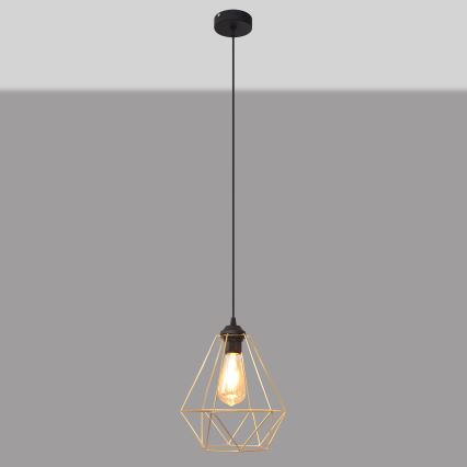 Csillár zsinóron KARO 1xE27/15W/230V arany/fekete