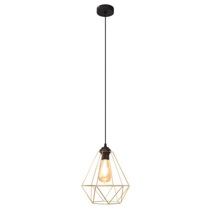 Csillár zsinóron KARO 1xE27/15W/230V arany/fekete