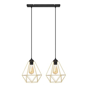 Csillár zsinóron KARO 2xE27/15W/230V arany/fekete