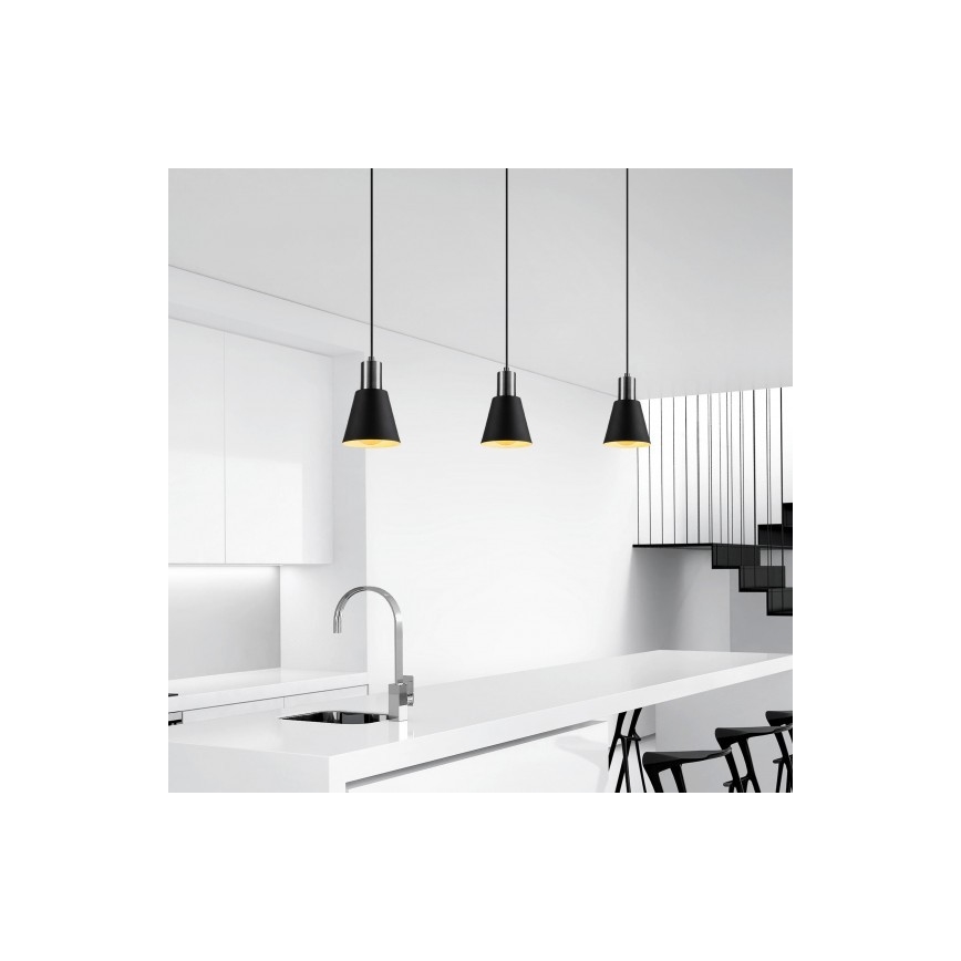 Csillár zsinóron KEM 1xE27/40W/230V fekete