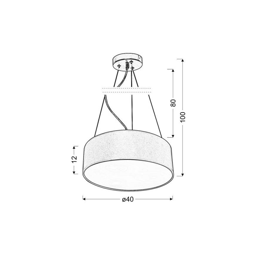 Csillár zsinóron KIOTO 3xE27/40W/230V