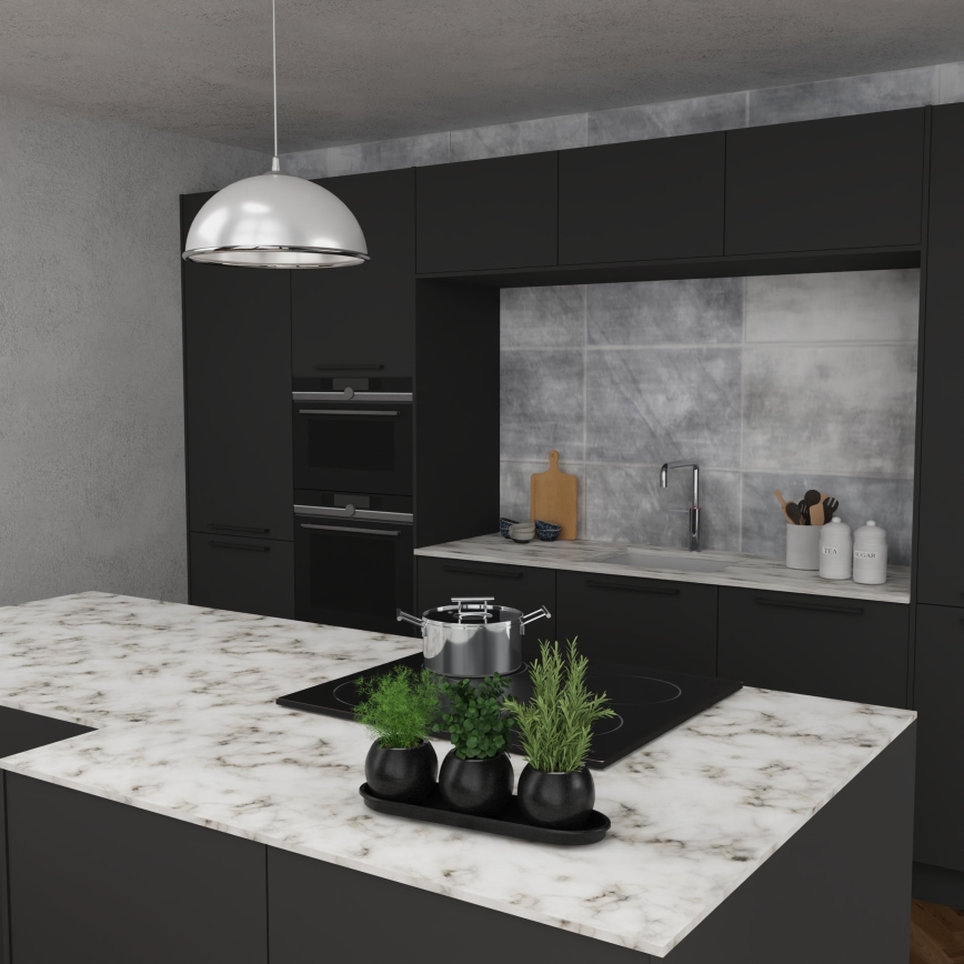 Csillár zsinóron KITCHEN 1xE27/15W/230V fehér/fényezett króm
