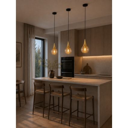Csillár zsinóron LACRIMA HONEY 1xE27/60W/230V