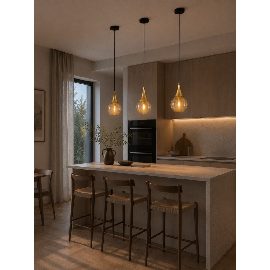 Csillár zsinóron LACRIMA HONEY 1xE27/60W/230V