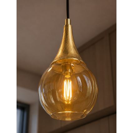 Csillár zsinóron LACRIMA HONEY 1xE27/60W/230V