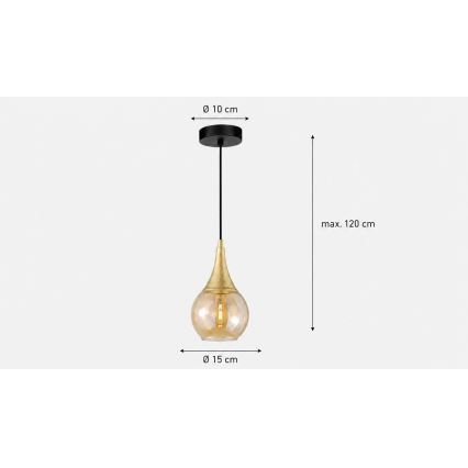 Csillár zsinóron LACRIMA HONEY 1xE27/60W/230V
