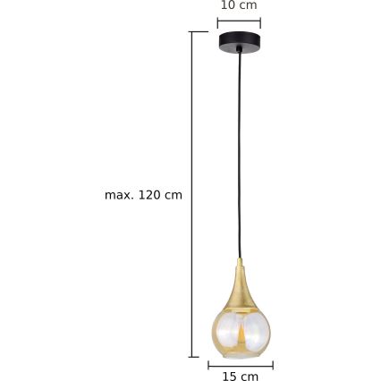 Csillár zsinóron LACRIMA HONEY 1xE27/60W/230V