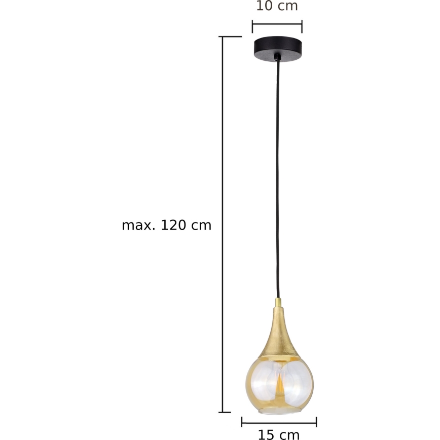 Csillár zsinóron LACRIMA HONEY 1xE27/60W/230V