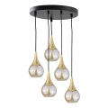 Csillár zsinóron LACRIMA HONEY 5xE27/60W/230V á. 45 cm