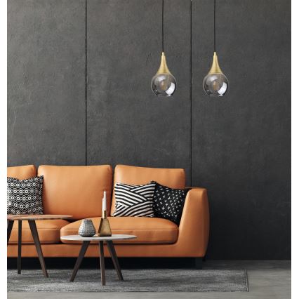 Csillár zsinóron LACRIMA SMOKY 2xE27/60W/230V