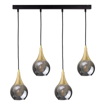 Csillár zsinóron LACRIMA SMOKY 4xE27/60W/230V