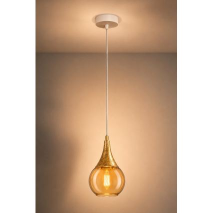 Csillár zsinóron LACRIMA WHITE 1xE27/60W/230V
