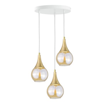 Csillár zsinóron LACRIMA WHITE 3xE27/60W/230V á. 30 cm