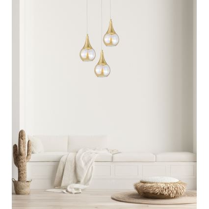 Csillár zsinóron LACRIMA WHITE 3xE27/60W/230V á. 30 cm