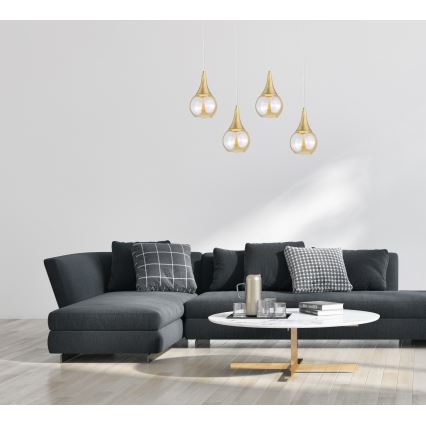 Csillár zsinóron LACRIMA WHITE 4xE27/60W/230V