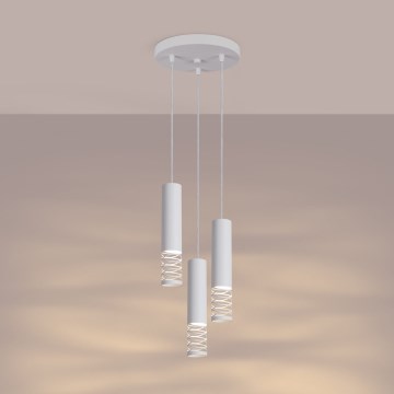 Csillár zsinóron LAMI 3xGU10/10W/230V fehér