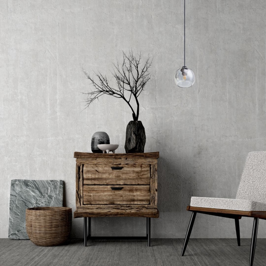 Csillár zsinóron LATIL 1xE27/60W/230V fekete