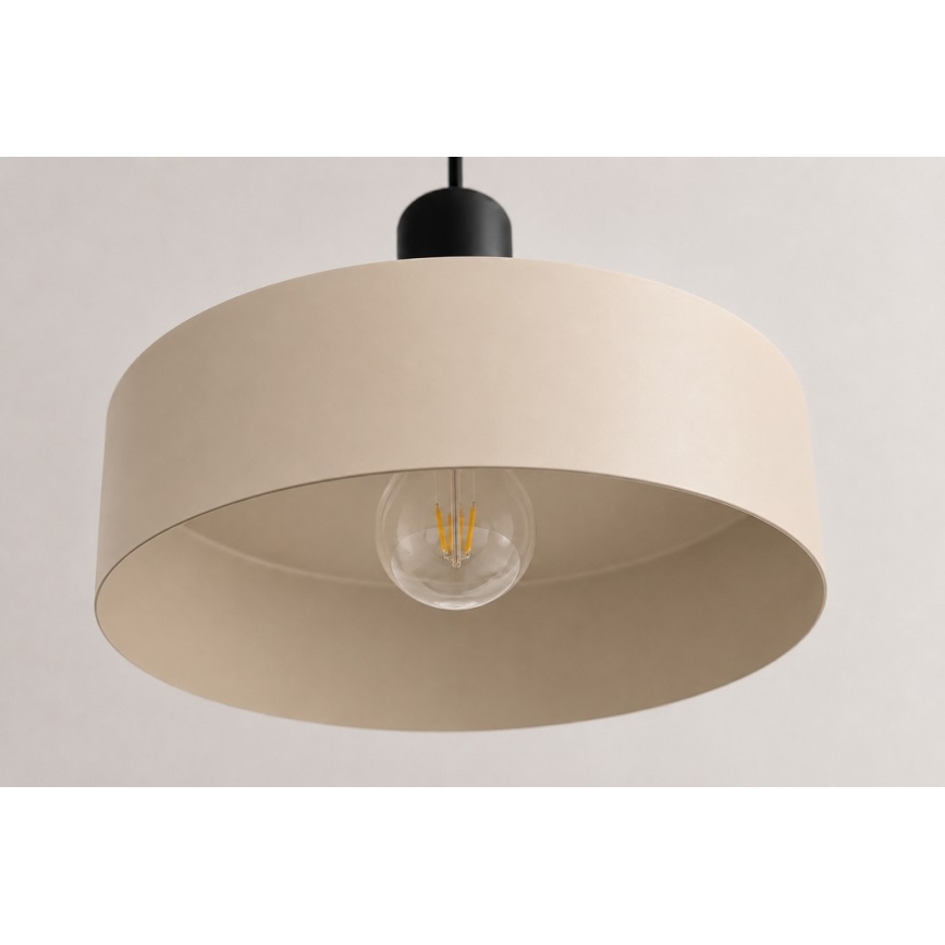 Csillár zsinóron LATTE 3xE27/60W/230V bézs/fekete