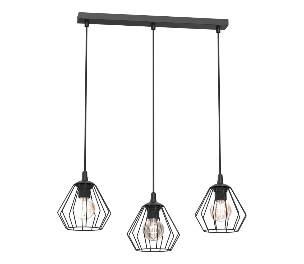 Csillár zsinóron LETI 3xE27/15W/230W fekete