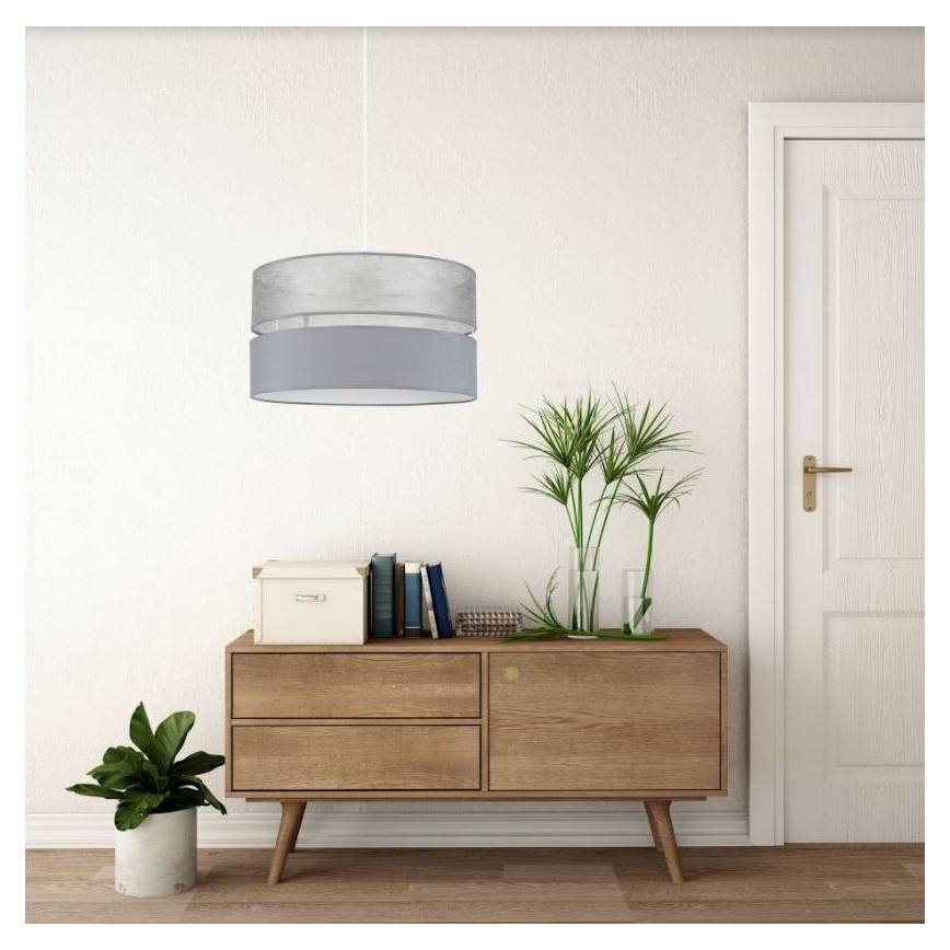 Csillár zsinóron LIMA 1xE27/60W/230V szürke