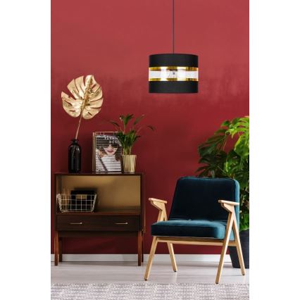 Csillár zsinóron LIND 1xE27/60W/230V fekete