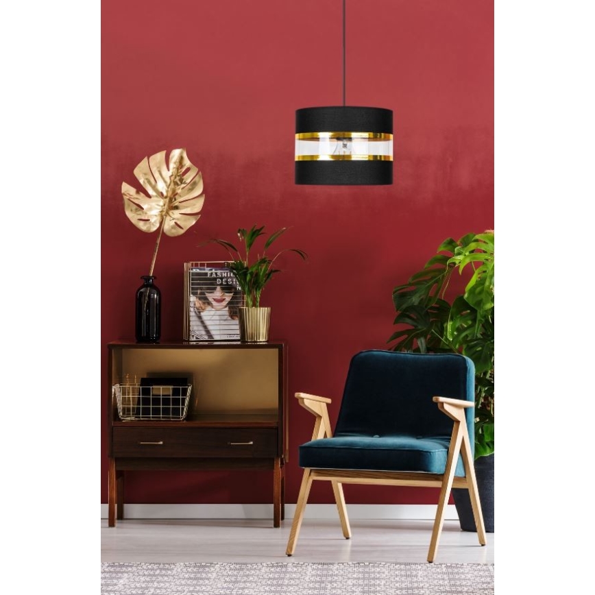 Csillár zsinóron LIND 1xE27/60W/230V fekete
