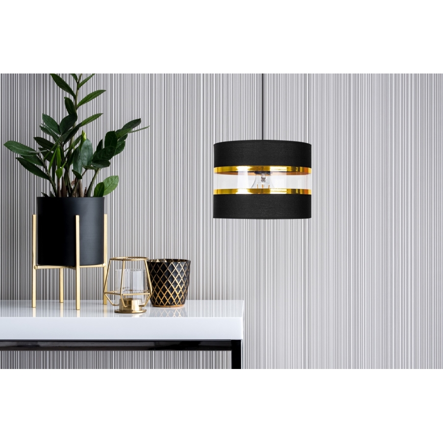 Csillár zsinóron LIND 1xE27/60W/230V fekete