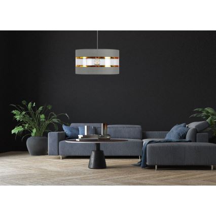 Csillár zsinóron LIND 1xE27/60W/230V szürke