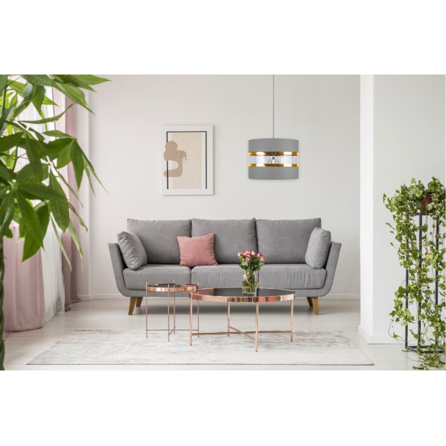 Csillár zsinóron LIND 1xE27/60W/230V szürke