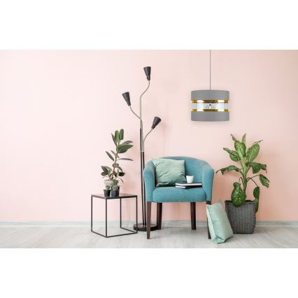 Csillár zsinóron LIND 1xE27/60W/230V szürke