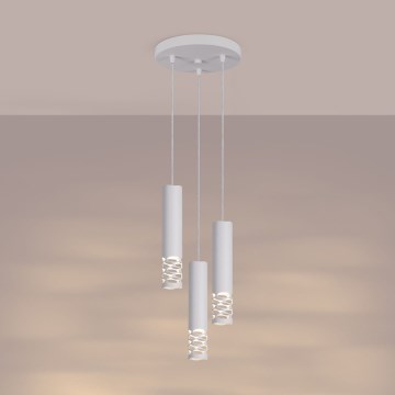 Csillár zsinóron LIRO 3xGU10/10W/230V fehér