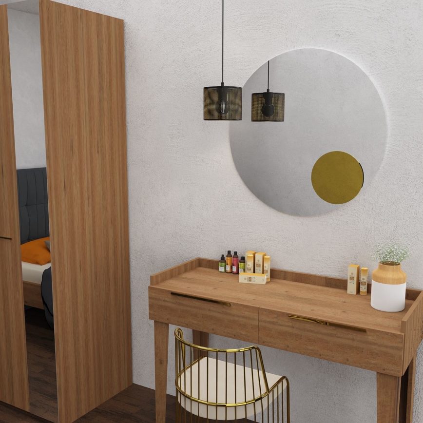 Csillár zsinóron LOFT SHADE 1xE27/60W/230V á. 18 cm fekete/arany