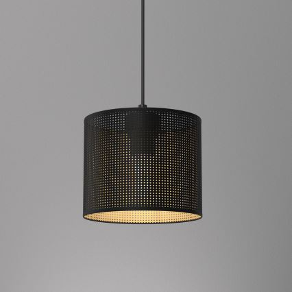 Csillár zsinóron LOFT SHADE 1xE27/60W/230V á. 18 cm fekete/arany
