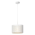 Csillár zsinóron LOFT SHADE 1xE27/60W/230V á. 25 cm fehér/arany