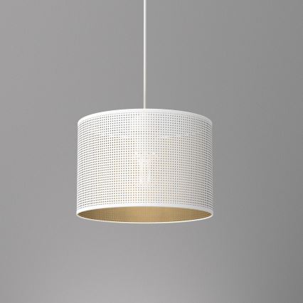 Csillár zsinóron LOFT SHADE 1xE27/60W/230V á. 25 cm fehér/arany