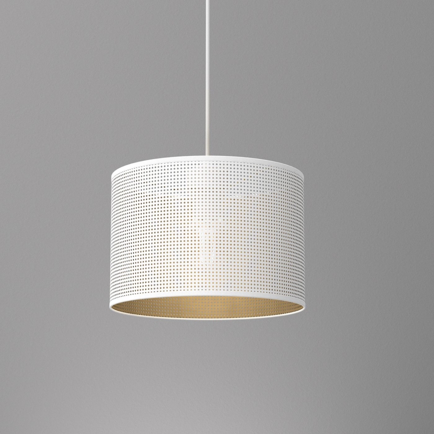 Csillár zsinóron LOFT SHADE 1xE27/60W/230V á. 25 cm fehér/arany