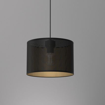 Csillár zsinóron LOFT SHADE 1xE27/60W/230V á. 25 cm fekete/arany