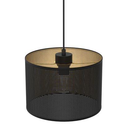 Csillár zsinóron LOFT SHADE 1xE27/60W/230V á. 25 cm fekete/arany