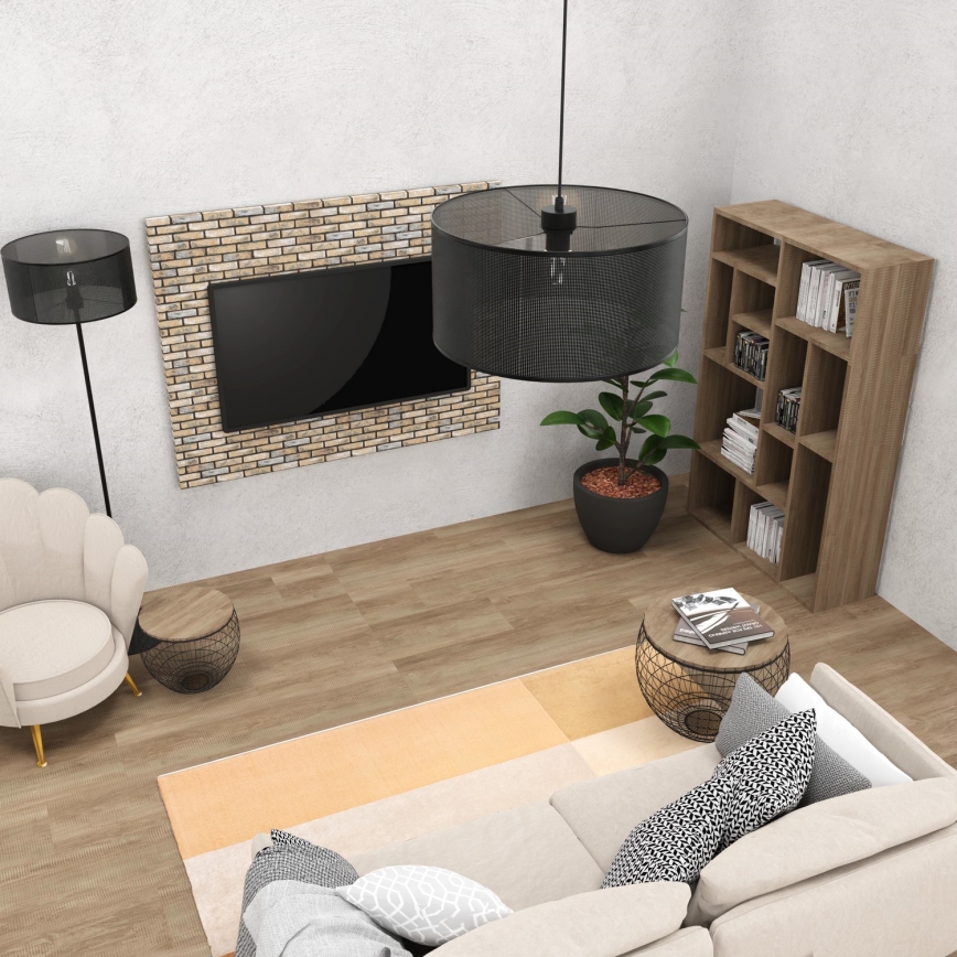 Csillár zsinóron LOFT SHADE 1xE27/60W/230V á. 40 cm fekete