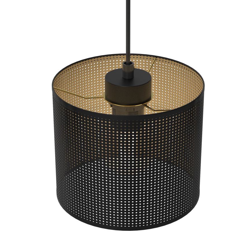 Csillár zsinóron LOFT SHADE 3xE27/60W/230V fekete/arany