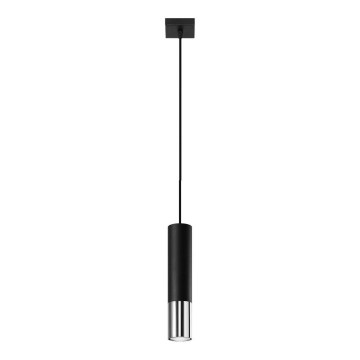 Csillár zsinóron LOOPEZ 1xGU10/10W/230V fekete/fényezett króm