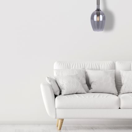 Csillár zsinóron LUGANO 1xE14/40W/230V szürke