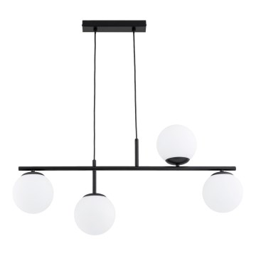 Csillár zsinóron LUNA 4xE14/10W/230V fekete