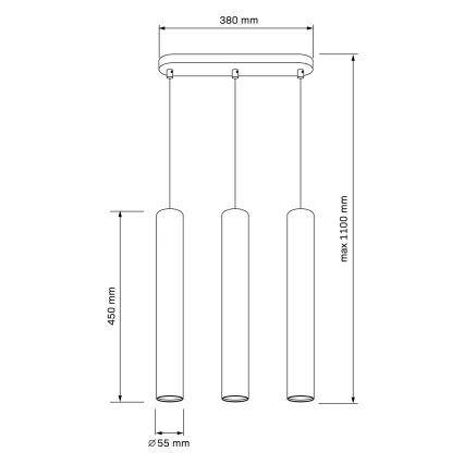 Csillár zsinóron LUNGOMARE 3xGU10/10W/230V arany
