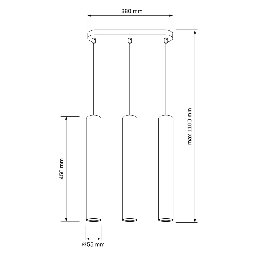 Csillár zsinóron LUNGOMARE 3xGU10/10W/230V arany