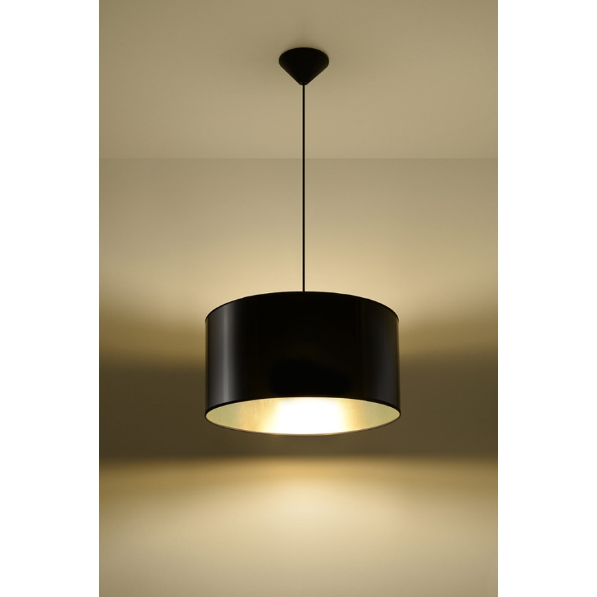 Csillár zsinóron LUXOR 40 1xE27/60W/230V arany/fekete