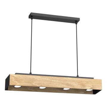 Csillár zsinóron MAISON 4xGU10/8W/230V barna/tölgy