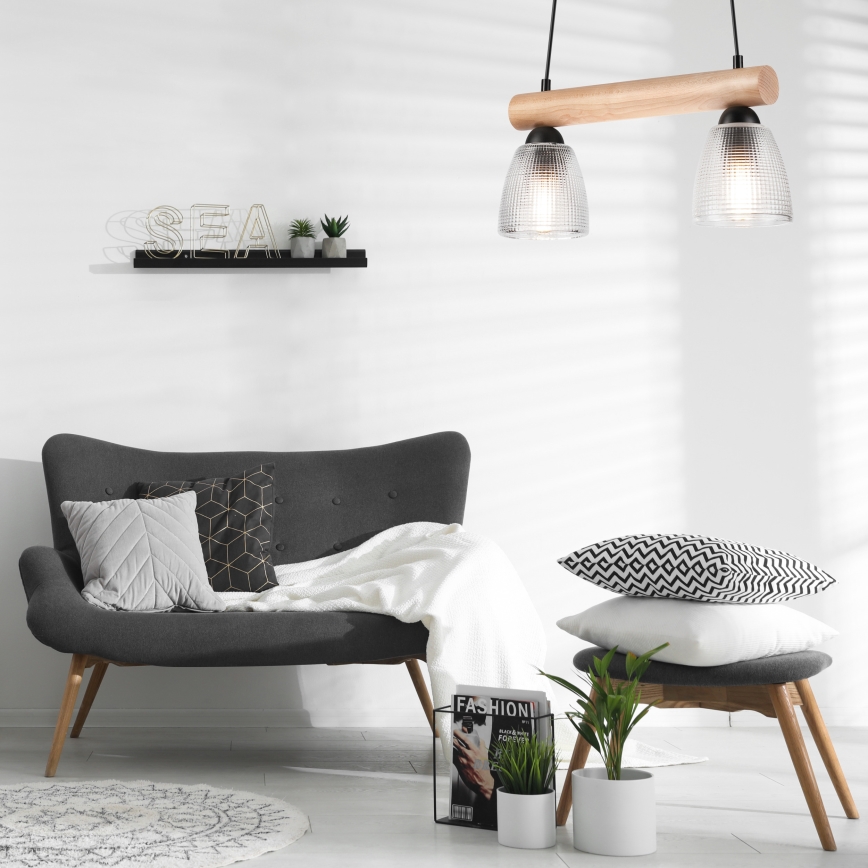 Csillár zsinóron MARGIT 2xE27/60W/230V