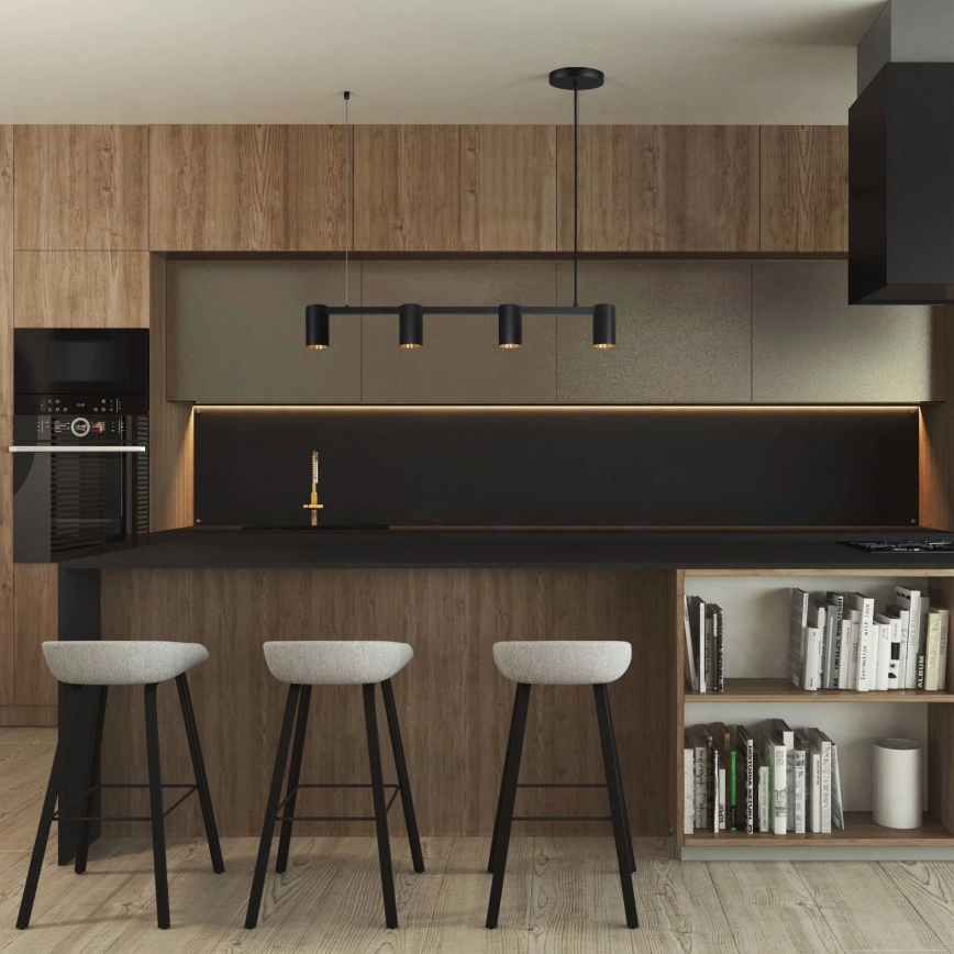 Csillár zsinóron MARIBEL 4xGU10/10W/230V fekete